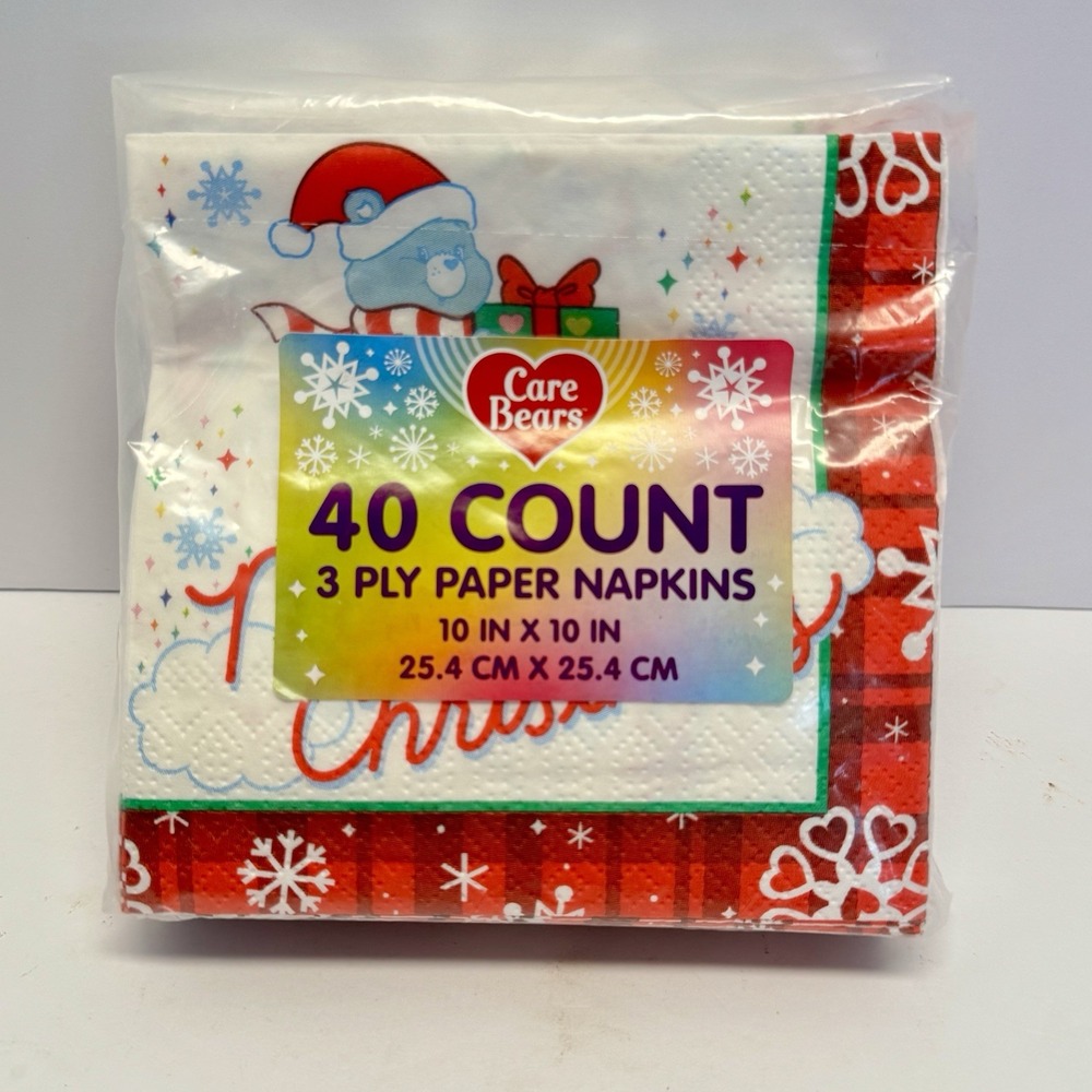 Care Bears Paper Napkins 40ct‎ Holiday Christmas Party 10x10